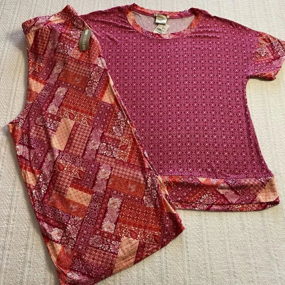 INK & IVY Womens Small Shirt Sleeve and Capri Pants PJ Set Nightwear